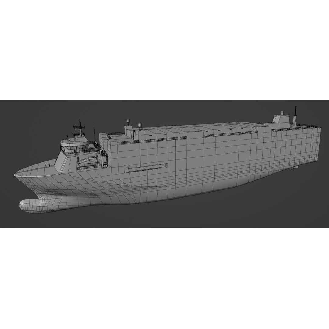 Vehicles Carrier 3D Model – Low Poly Industrial Watercraft, FBX - View 5