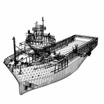 Platform Supply Vessel 3D Model – Medium-Sized Cargo Ship, FBX - View 12