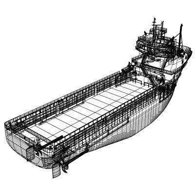 Platform Supply Vessel 3D Model – Medium-Sized Cargo Ship, FBX - View 13