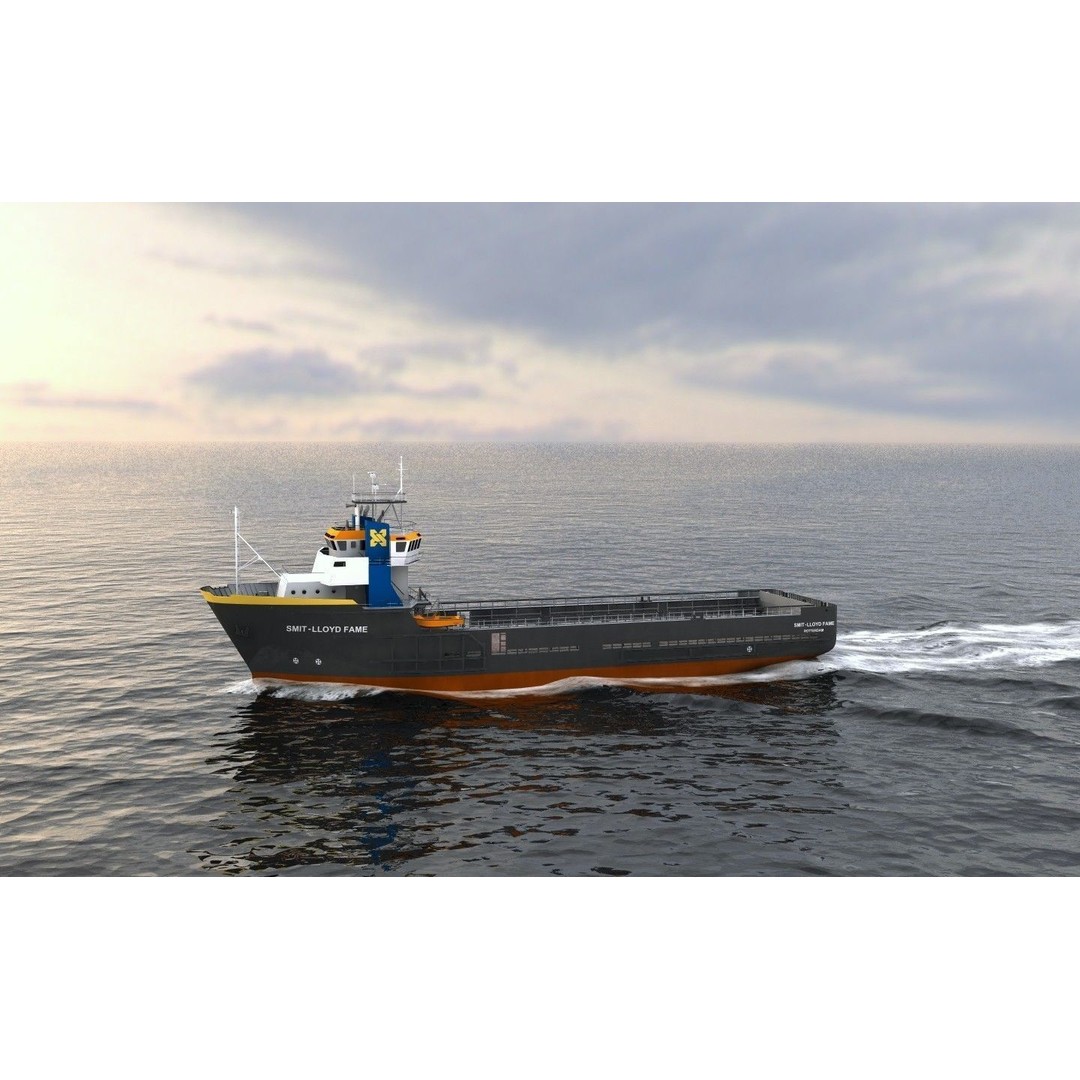 Platform Supply Vessel 3D Model – Medium-Sized Cargo Ship, FBX - View 14