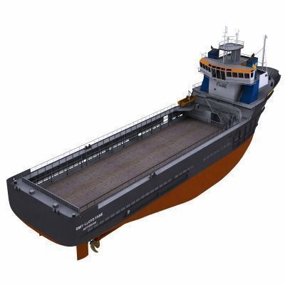 Platform Supply Vessel 3D Model – Medium-Sized Cargo Ship, FBX - View 3