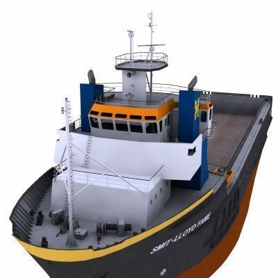 Platform Supply Vessel 3D Model – Medium-Sized Cargo Ship, FBX - View 4