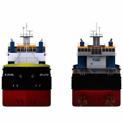 Platform Supply Vessel 3D Model – Medium-Sized Cargo Ship, FBX - View 7