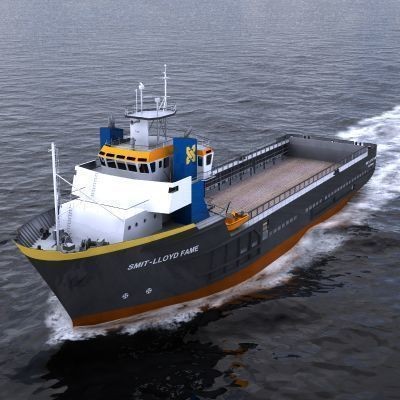 Platform Supply Vessel 3D Model – Medium-Sized Cargo Ship, FBX - View 8