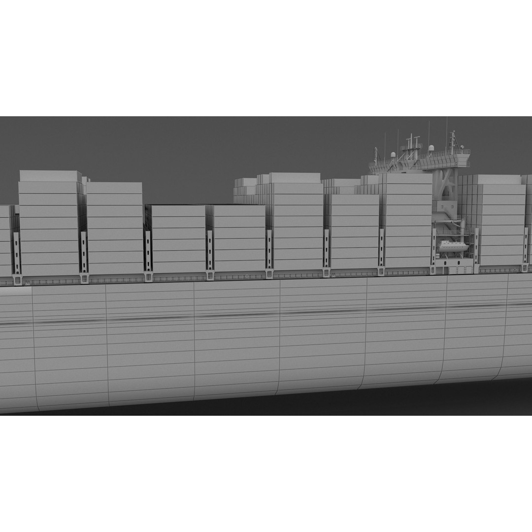 Ever Given 3D Model – High-Detail Cargo Ship with PBR Textures - View 11
