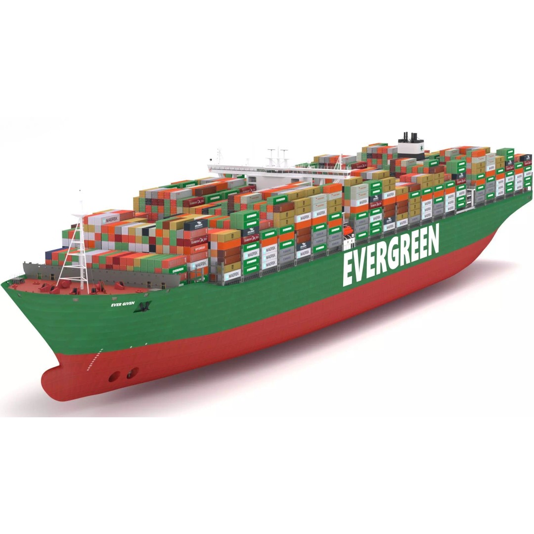 Ever Given 3D Model – High-Detail Cargo Ship with PBR Textures - View 2
