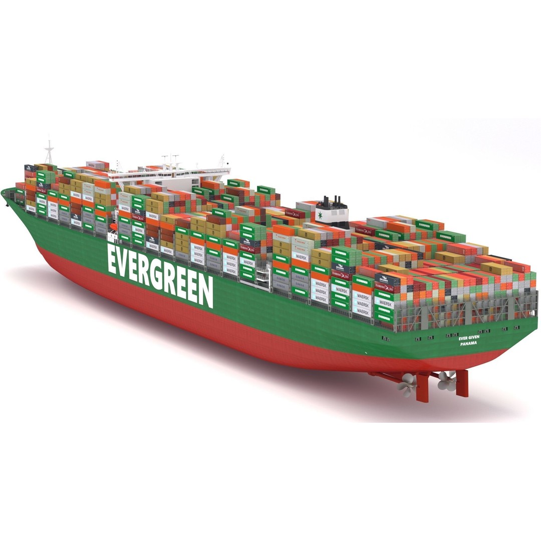 Ever Given 3D Model – High-Detail Cargo Ship with PBR Textures - View 3