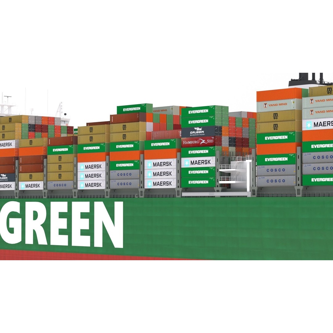 Ever Given 3D Model – High-Detail Cargo Ship with PBR Textures - View 4