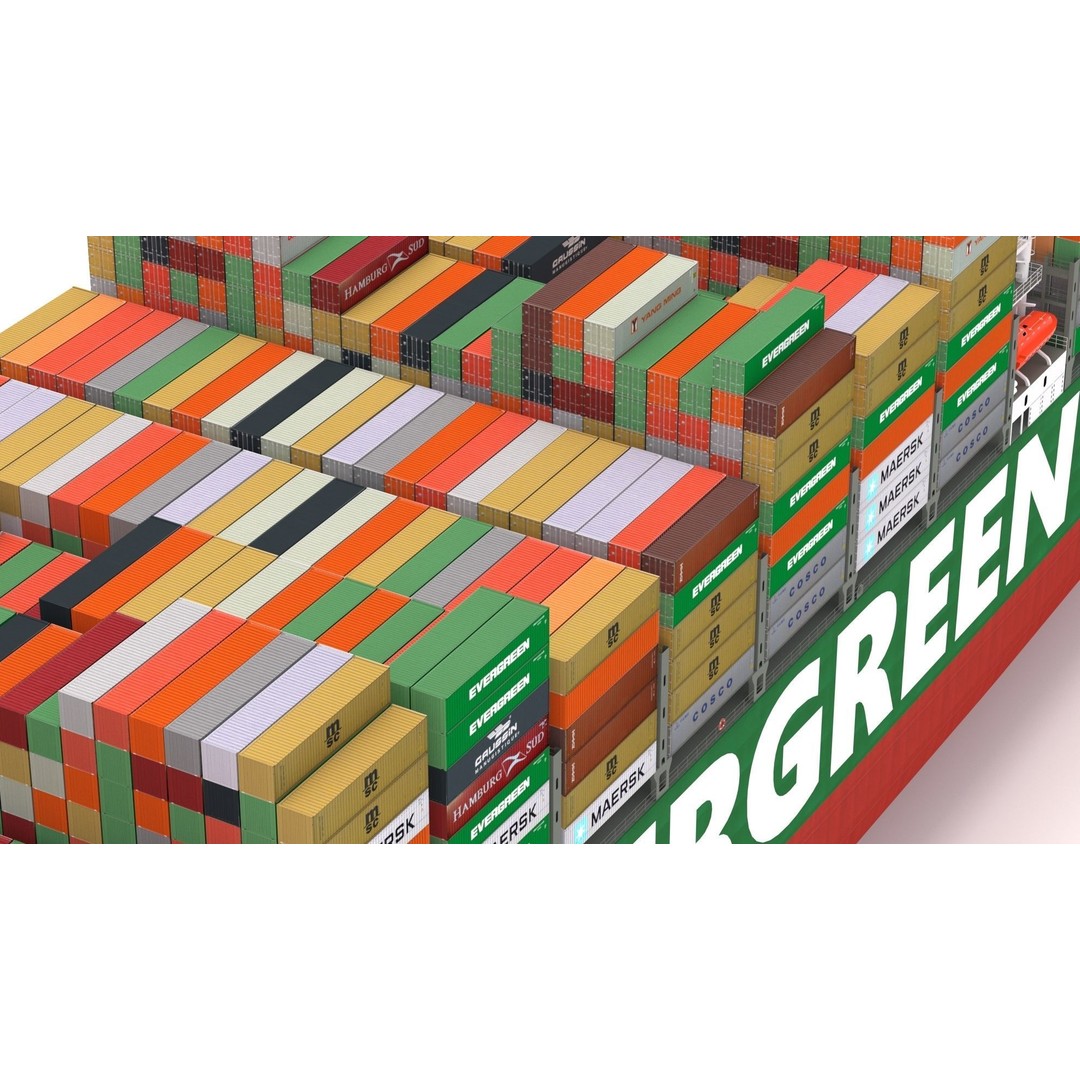 Ever Given 3D Model – High-Detail Cargo Ship with PBR Textures - View 6