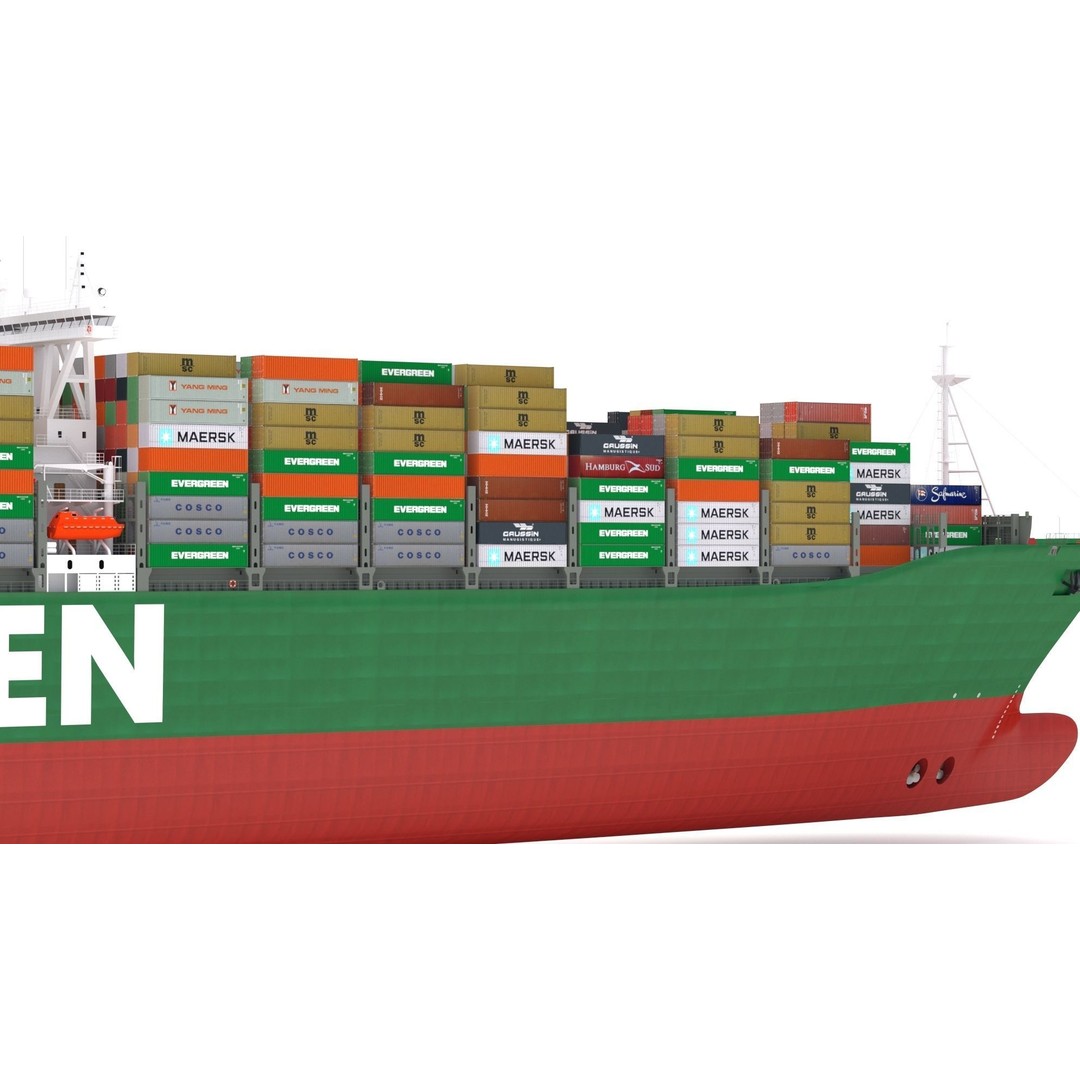 Ever Given 3D Model – High-Detail Cargo Ship with PBR Textures - View 7