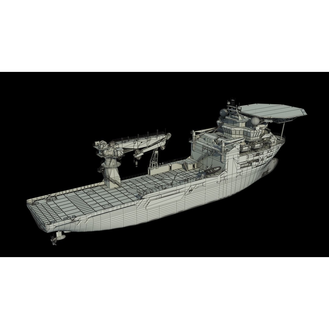 Olympic Boa Subsea Support Vessel 3D Model – PBR Industrial Asset, FBX