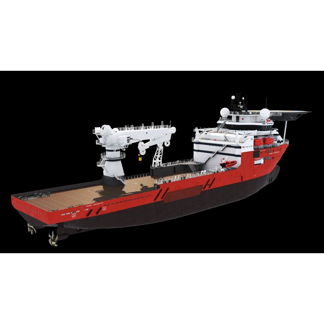 Olympic Boa Subsea Support Vessel 3D Model – PBR Industrial Asset, FBX - View 10