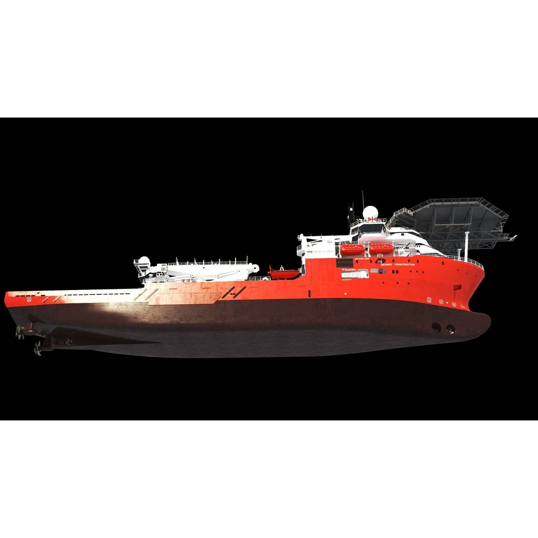 Olympic Boa Subsea Support Vessel 3D Model – PBR Industrial Asset, FBX - View 11