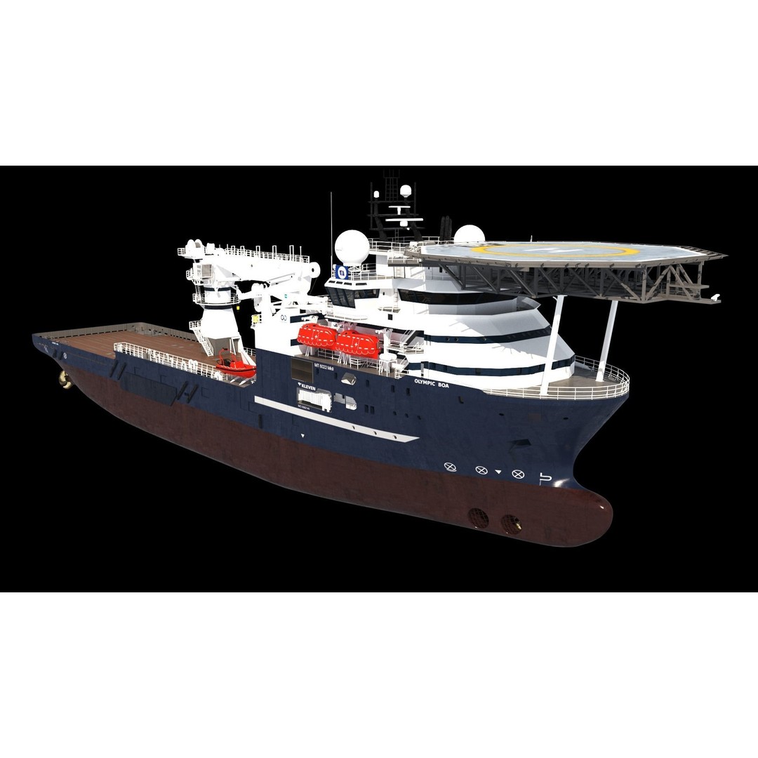 Olympic Boa Subsea Support Vessel 3D Model – PBR Industrial Asset, FBX - View 14