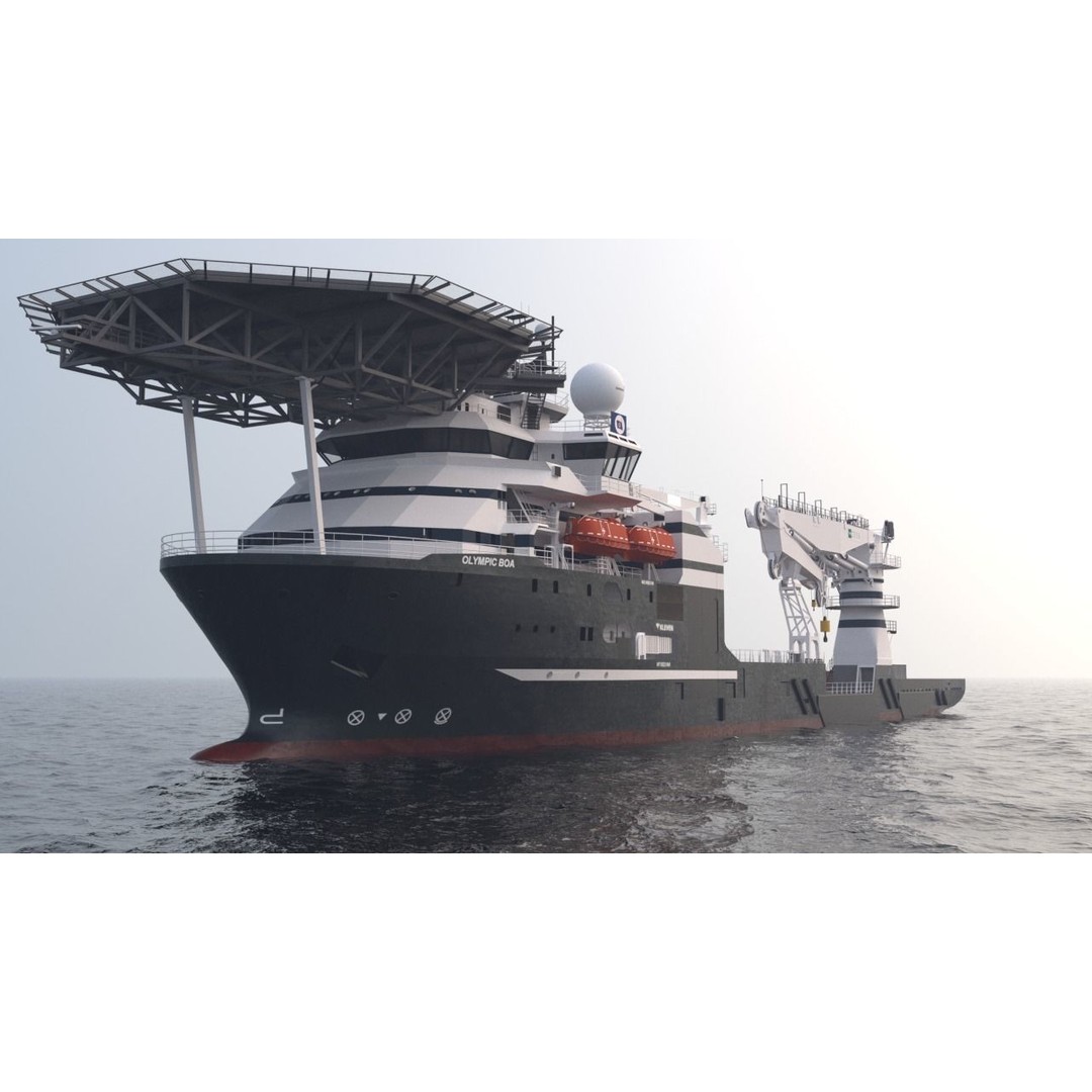 Olympic Boa Subsea Support Vessel 3D Model – PBR Industrial Asset, FBX - View 4