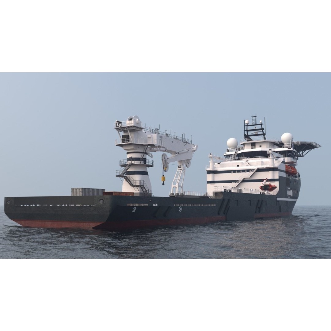 Olympic Boa Subsea Support Vessel 3D Model – PBR Industrial Asset, FBX - View 6