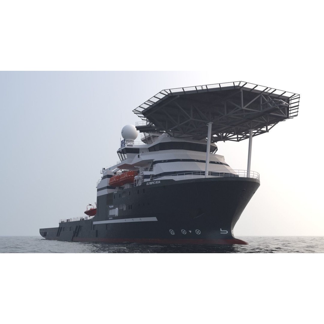 Olympic Boa Subsea Support Vessel 3D Model – PBR Industrial Asset, FBX - View 8