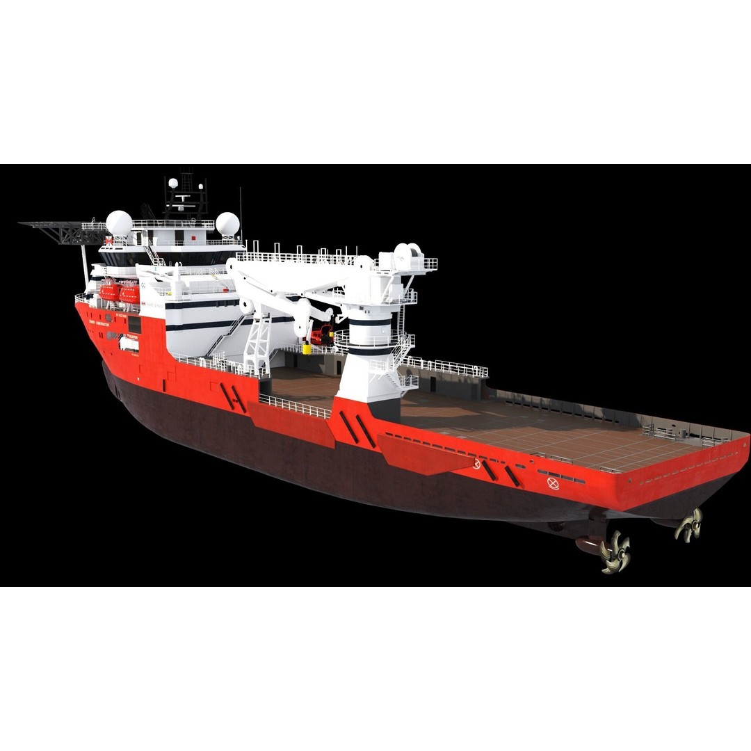 Olympic Boa Subsea Support Vessel 3D Model – PBR Industrial Asset, FBX - View 9
