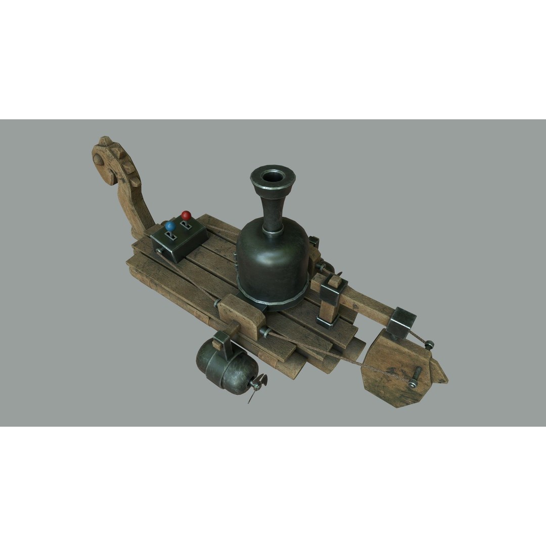 Fantasy Steampunk Dragon Raft 3D Model – Low Poly Game Asset, FBX - View 10