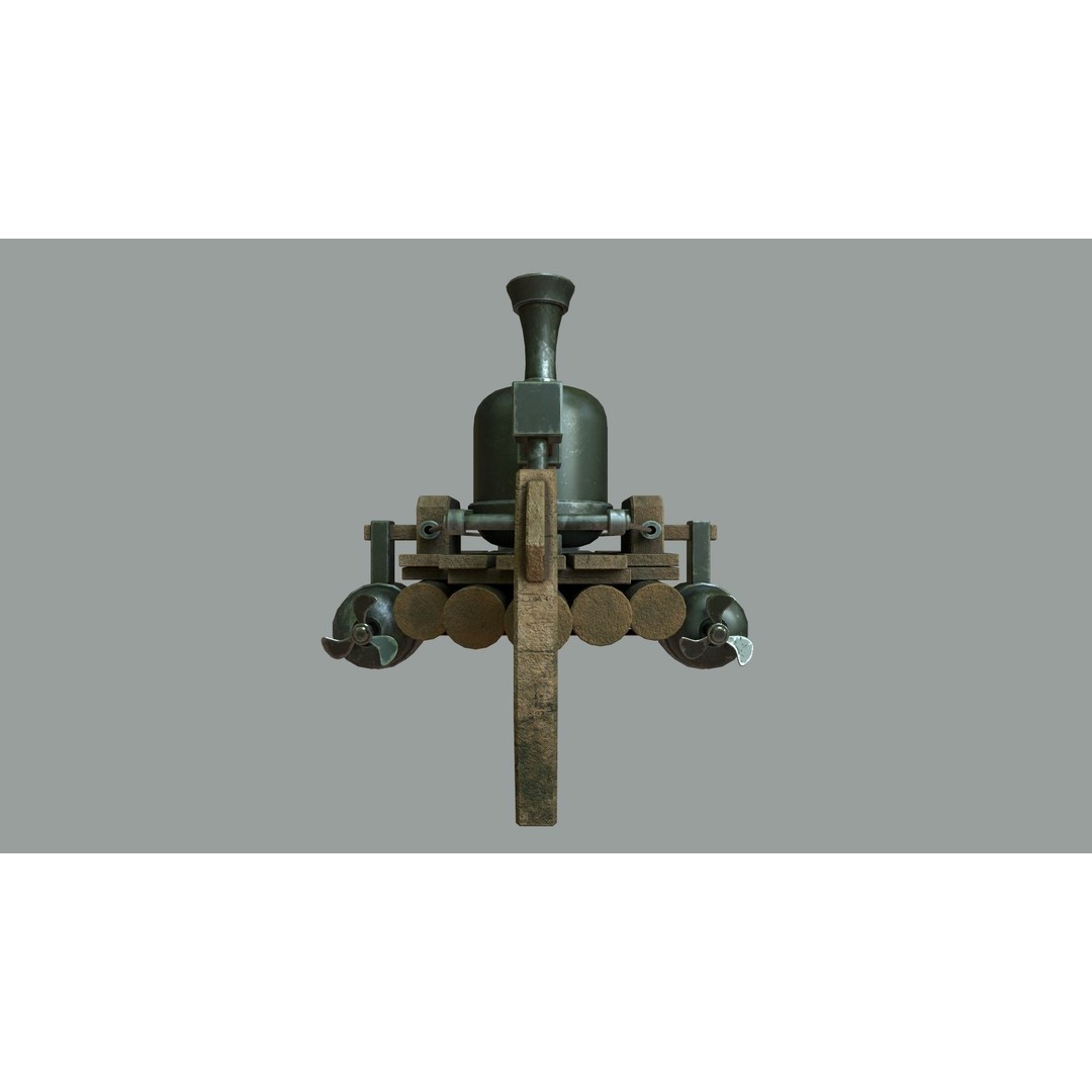 Fantasy Steampunk Dragon Raft 3D Model – Low Poly Game Asset, FBX - View 15