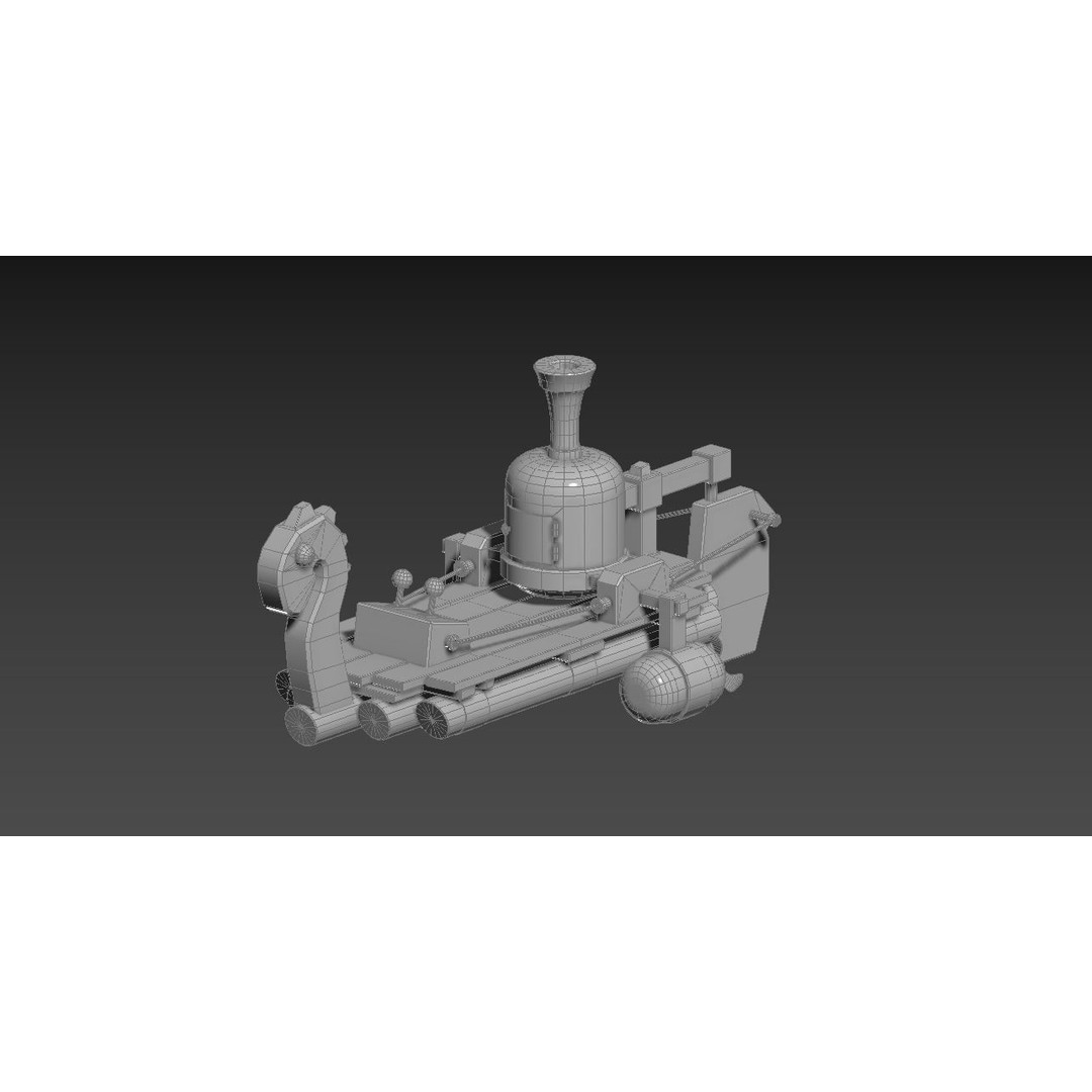 Fantasy Steampunk Dragon Raft 3D Model – Low Poly Game Asset, FBX - View 17