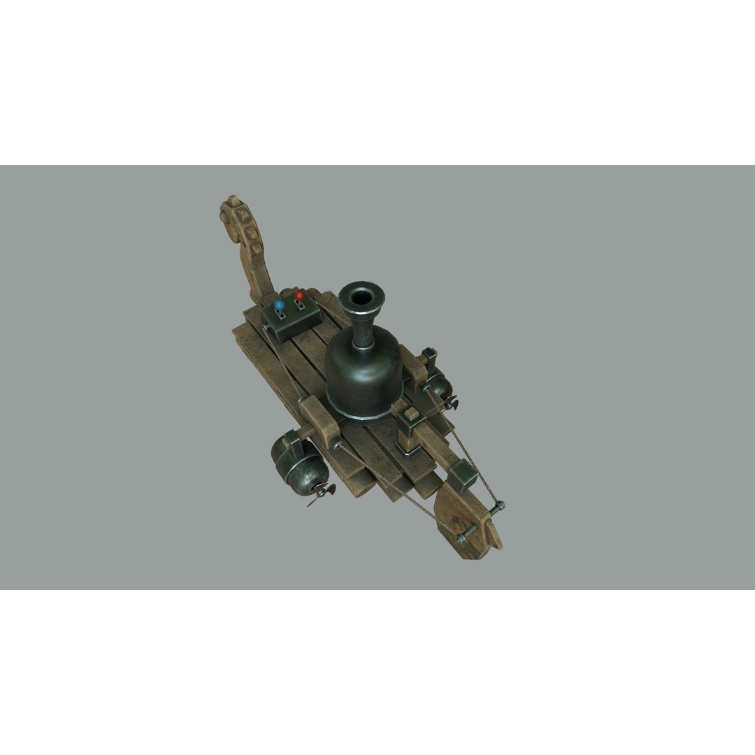 Fantasy Steampunk Dragon Raft 3D Model – Low Poly Game Asset, FBX - View 7