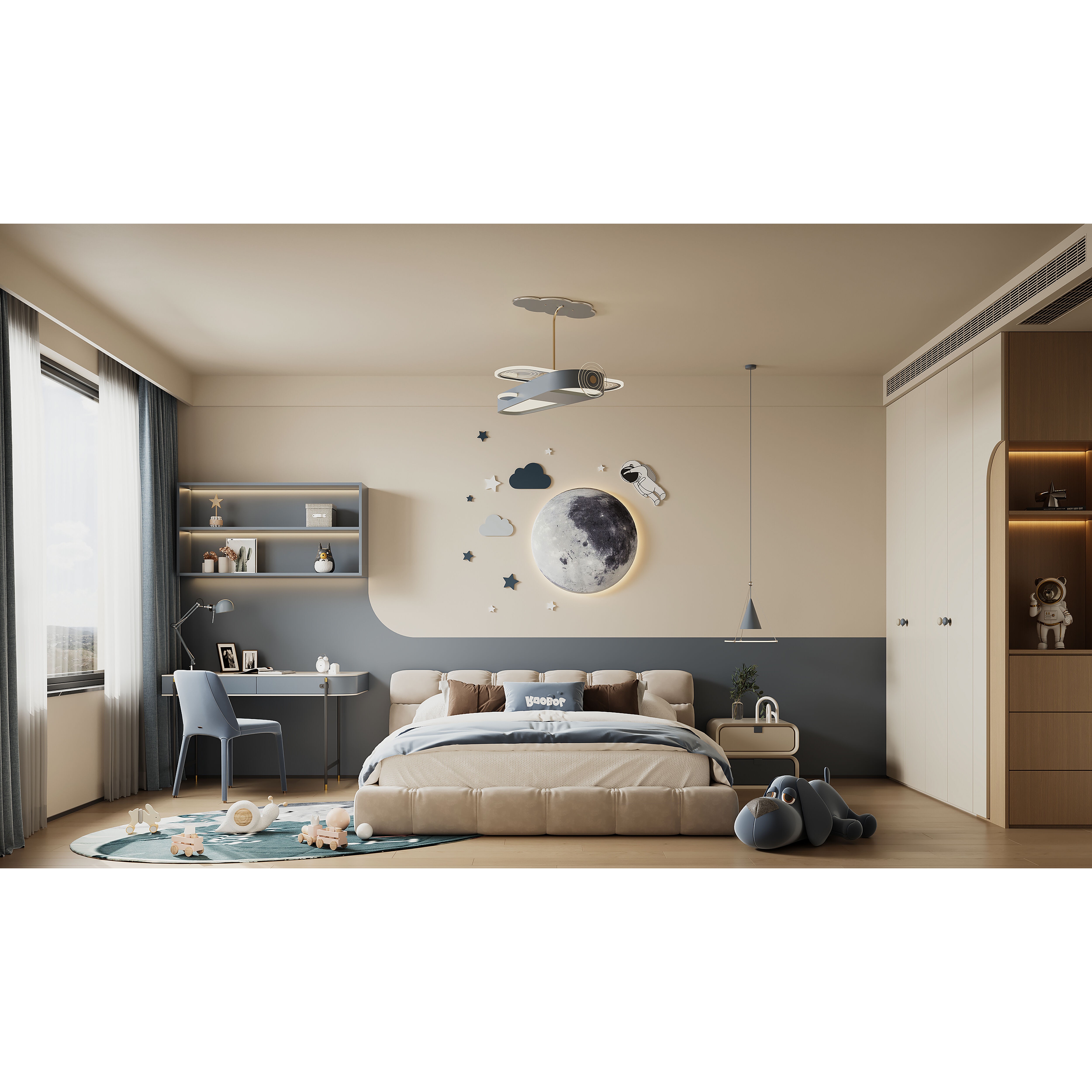 Warm Modern Living Room Scene - Ready to Render 3D Model - View 11