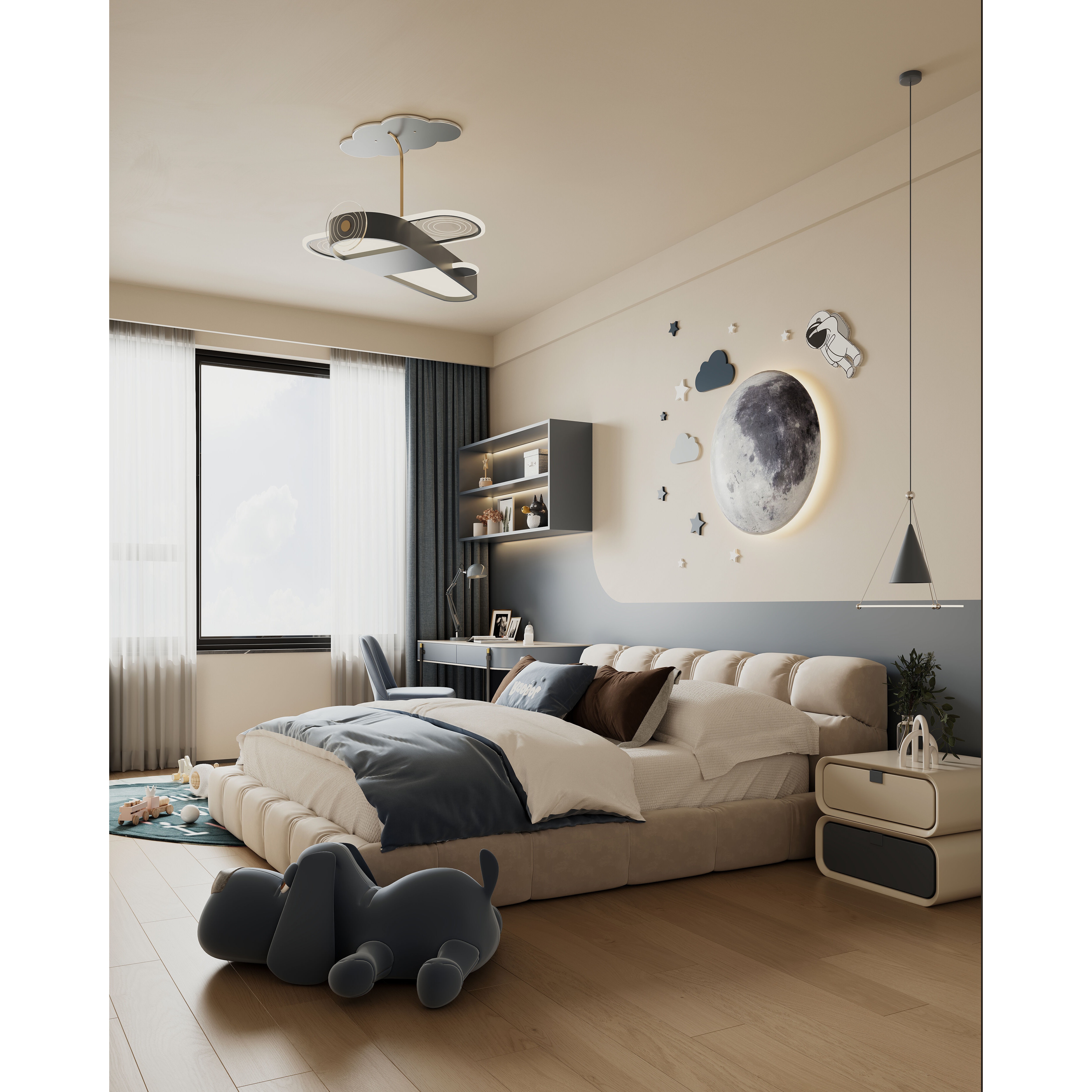 Warm Modern Living Room Scene - Ready to Render 3D Model - View 12