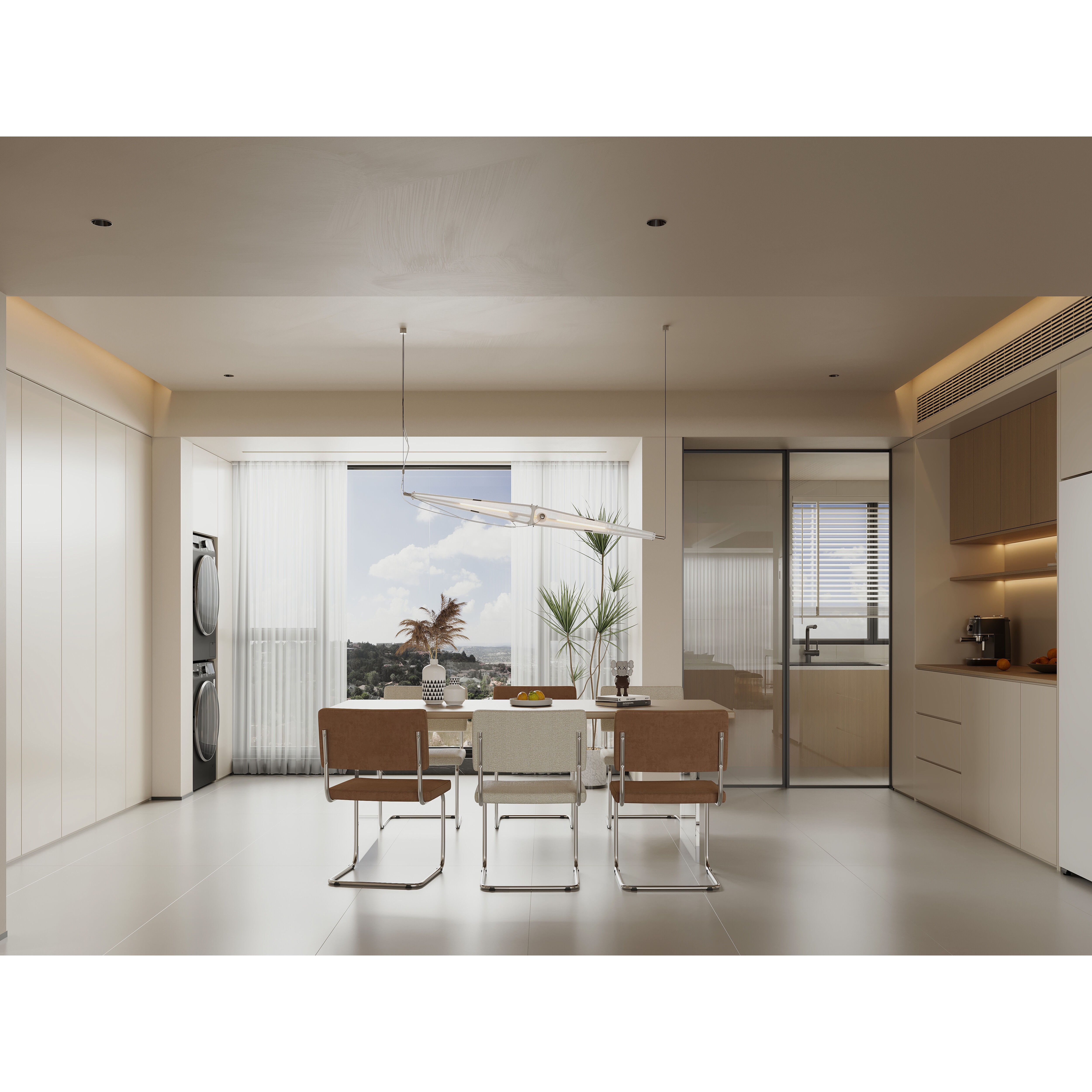Warm Modern Living Room Scene - Ready to Render 3D Model - View 7