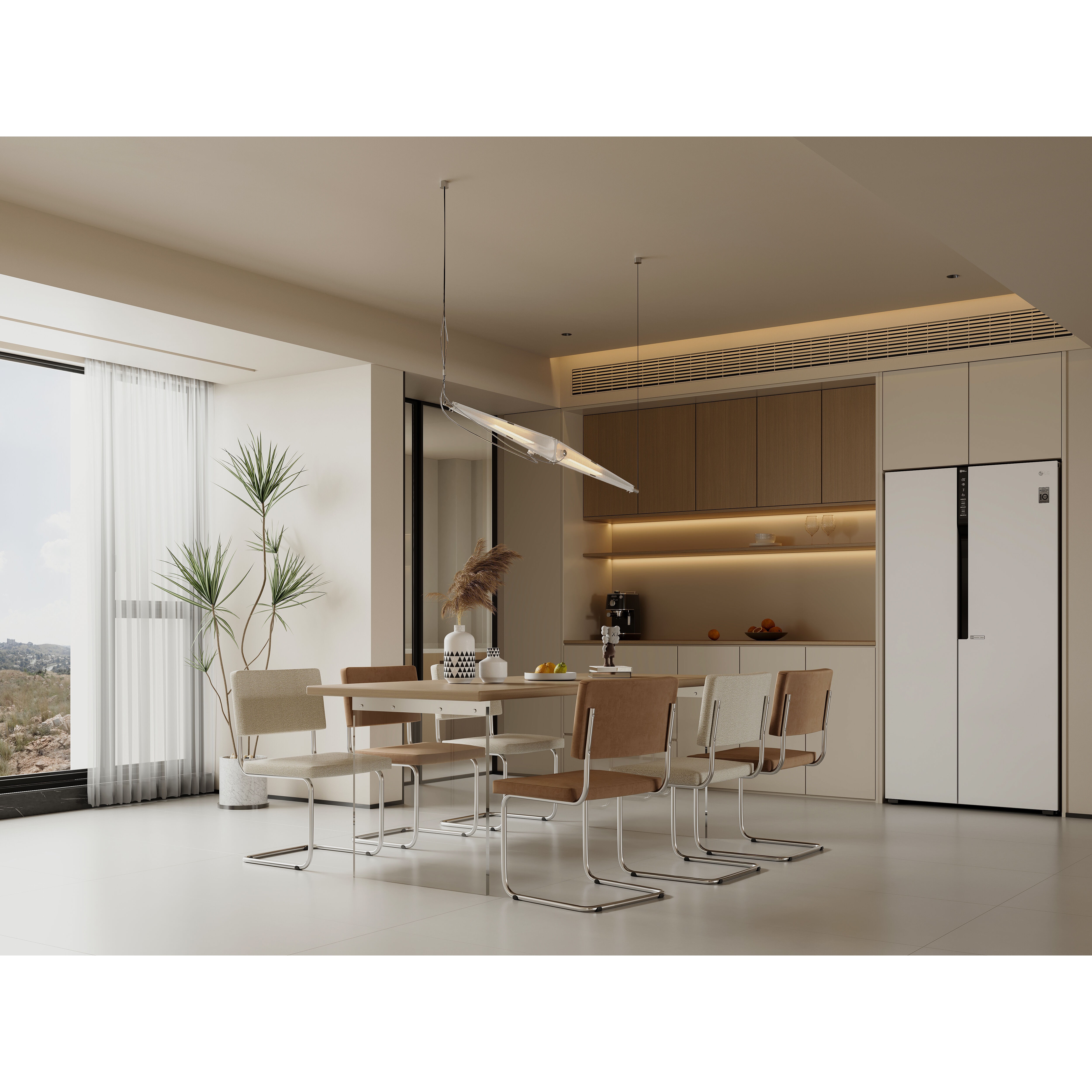 Warm Modern Living Room Scene - Ready to Render 3D Model - View 8