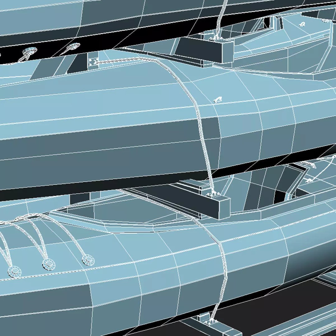 Kayak Trailer 3D Model – High Poly Detailed Transport Asset, FBX - View 13