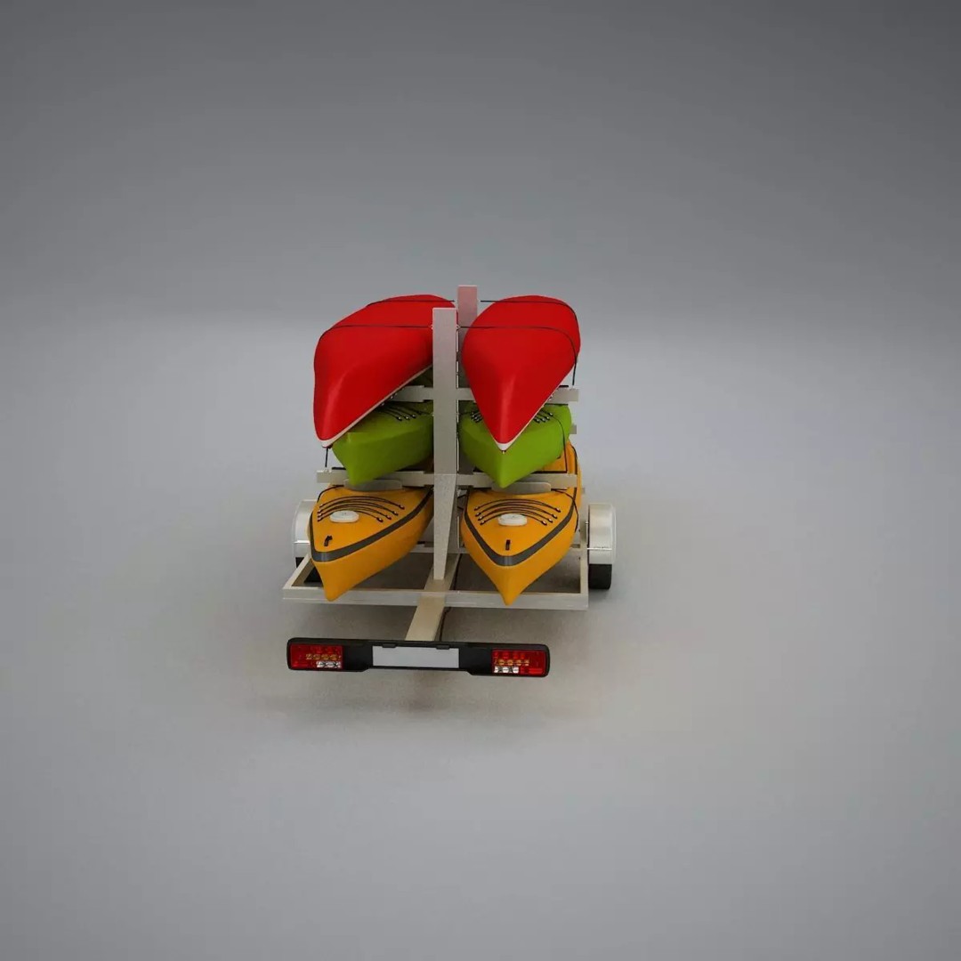 Kayak Trailer 3D Model – High Poly Detailed Transport Asset, FBX - View 18