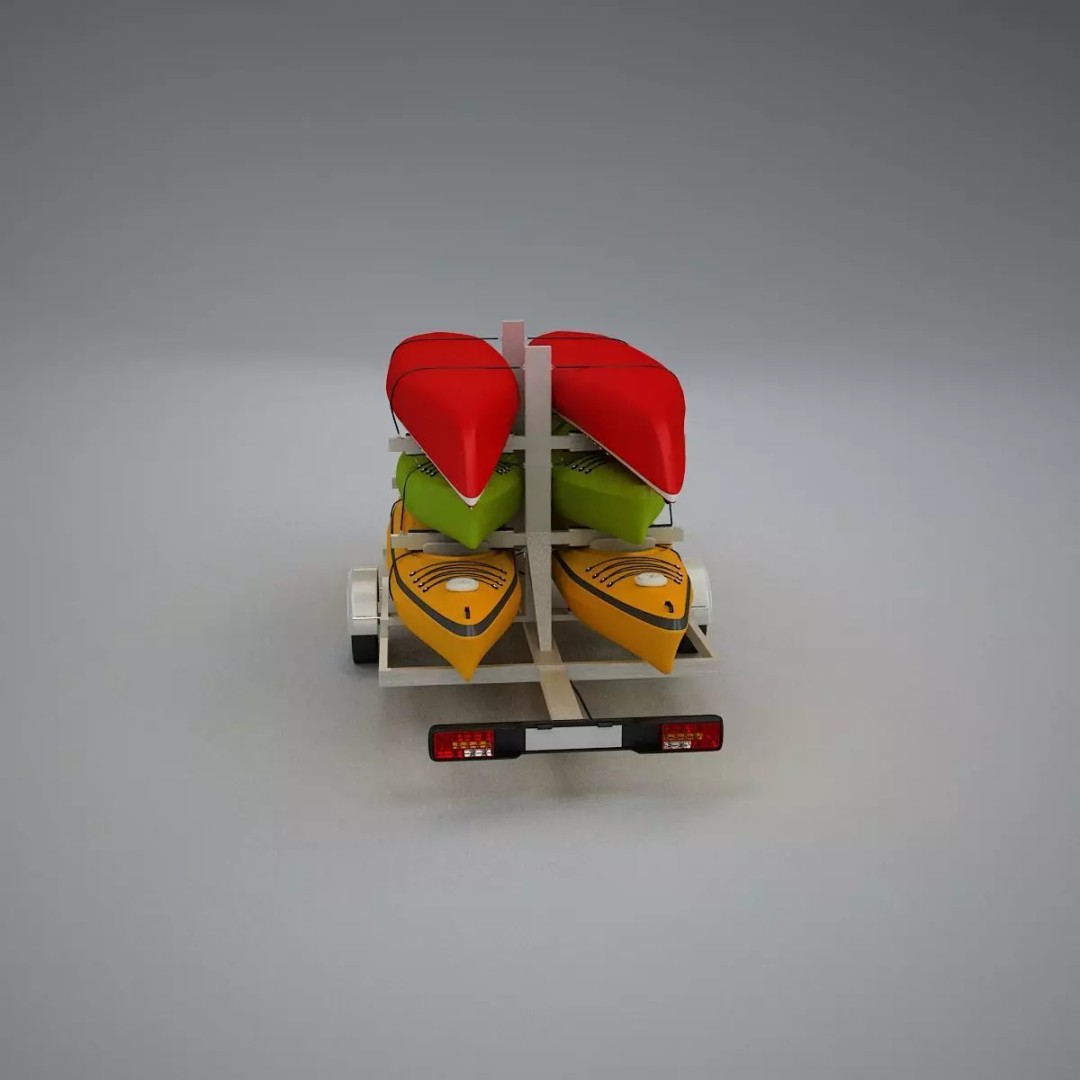 Kayak Trailer 3D Model – High Poly Detailed Transport Asset, FBX - View 19
