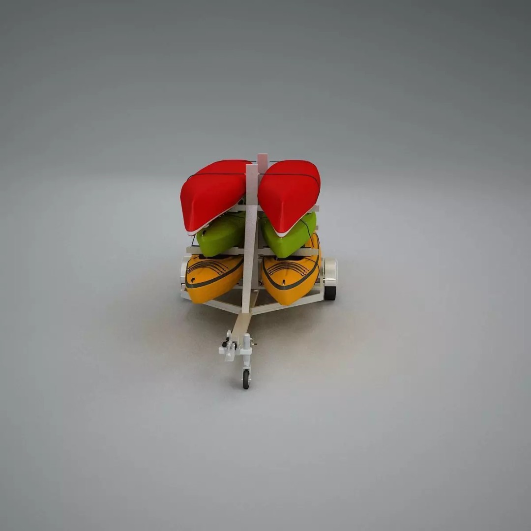 Kayak Trailer 3D Model – High Poly Detailed Transport Asset, FBX - View 36