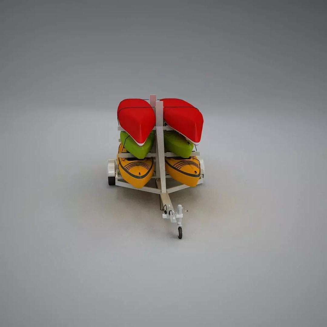 Kayak Trailer 3D Model – High Poly Detailed Transport Asset, FBX - View 37