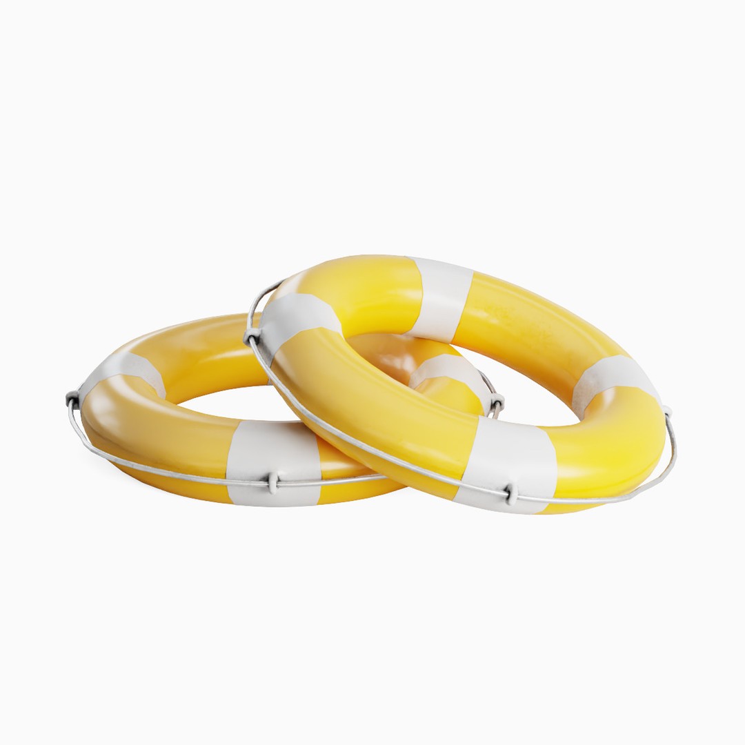Lifebuoy 3D Model – Low Poly Game Asset, PBR Textures, FBX - View 5