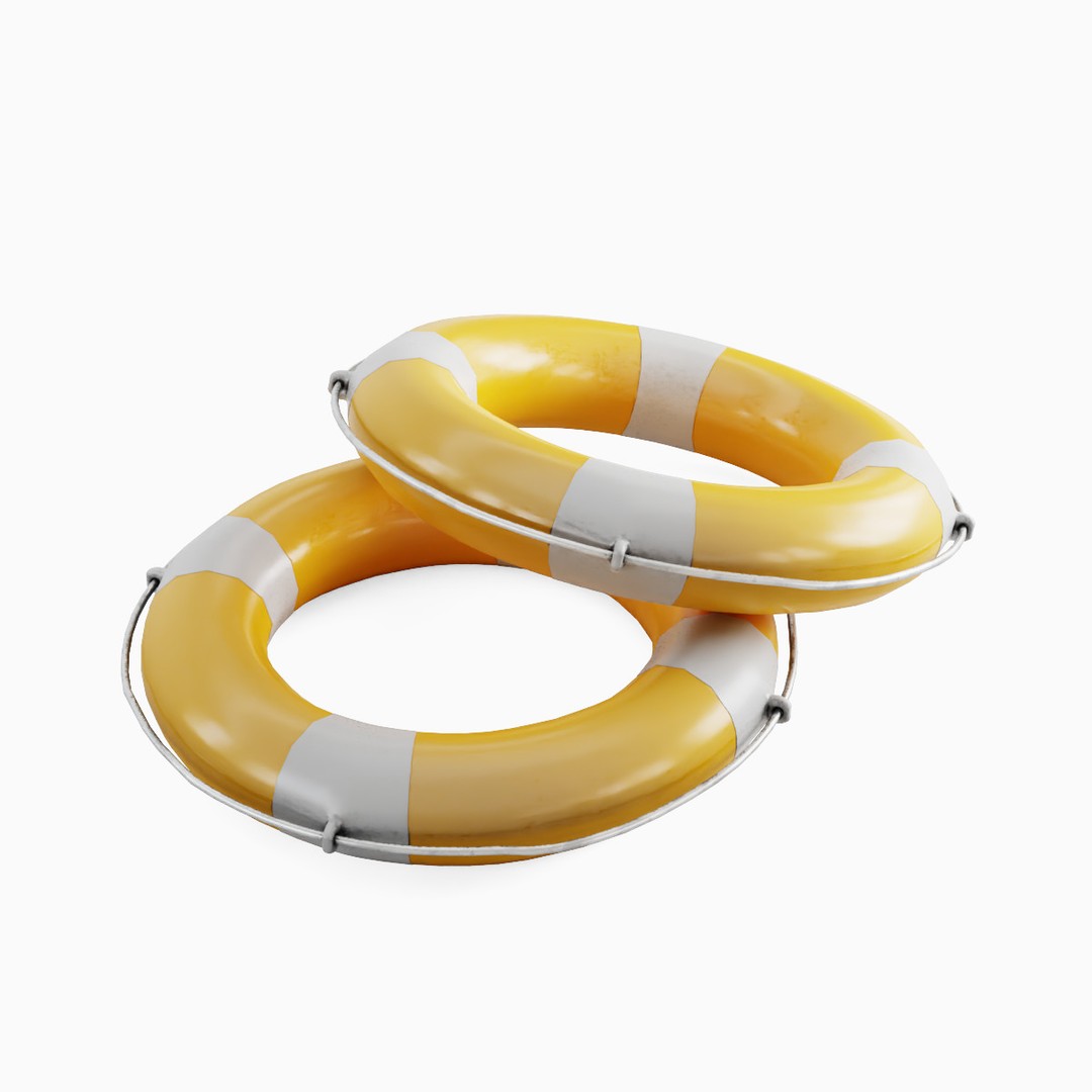Lifebuoy 3D Model – Low Poly Game Asset, PBR Textures, FBX - View 6