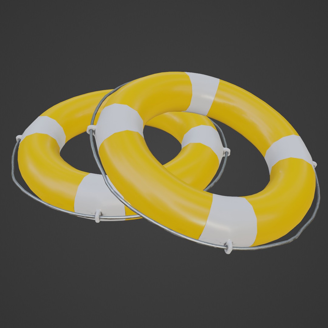 Lifebuoy 3D Model – Low Poly Game Asset, PBR Textures, FBX - View 8