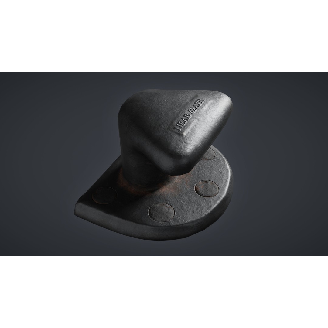 Mooring Bollard 3D Model – Low Poly Game Ready Asset, FBX - View 3