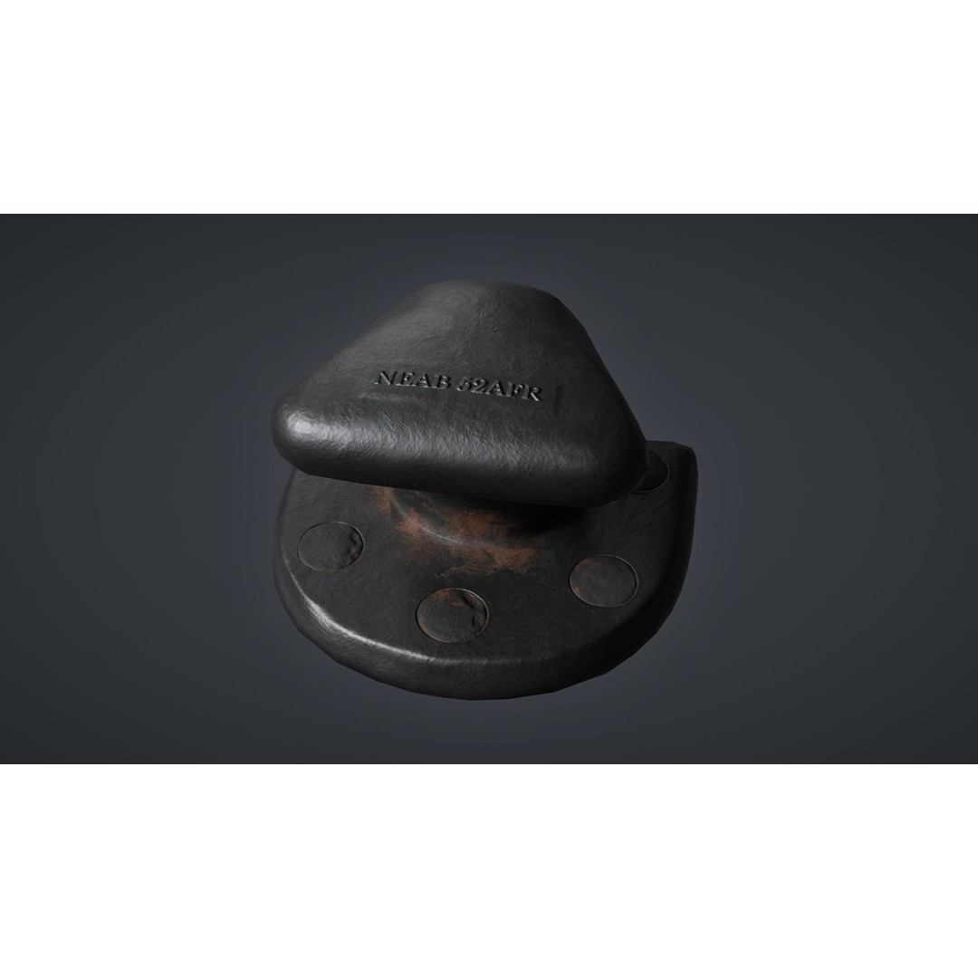 Mooring Bollard 3D Model – Low Poly Game Ready Asset, FBX - View 4
