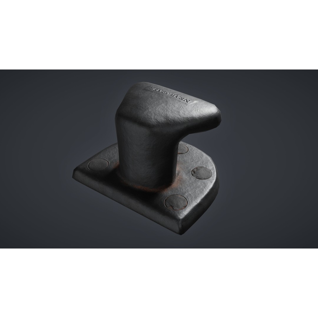 Mooring Bollard 3D Model – Low Poly Game Ready Asset, FBX - View 5