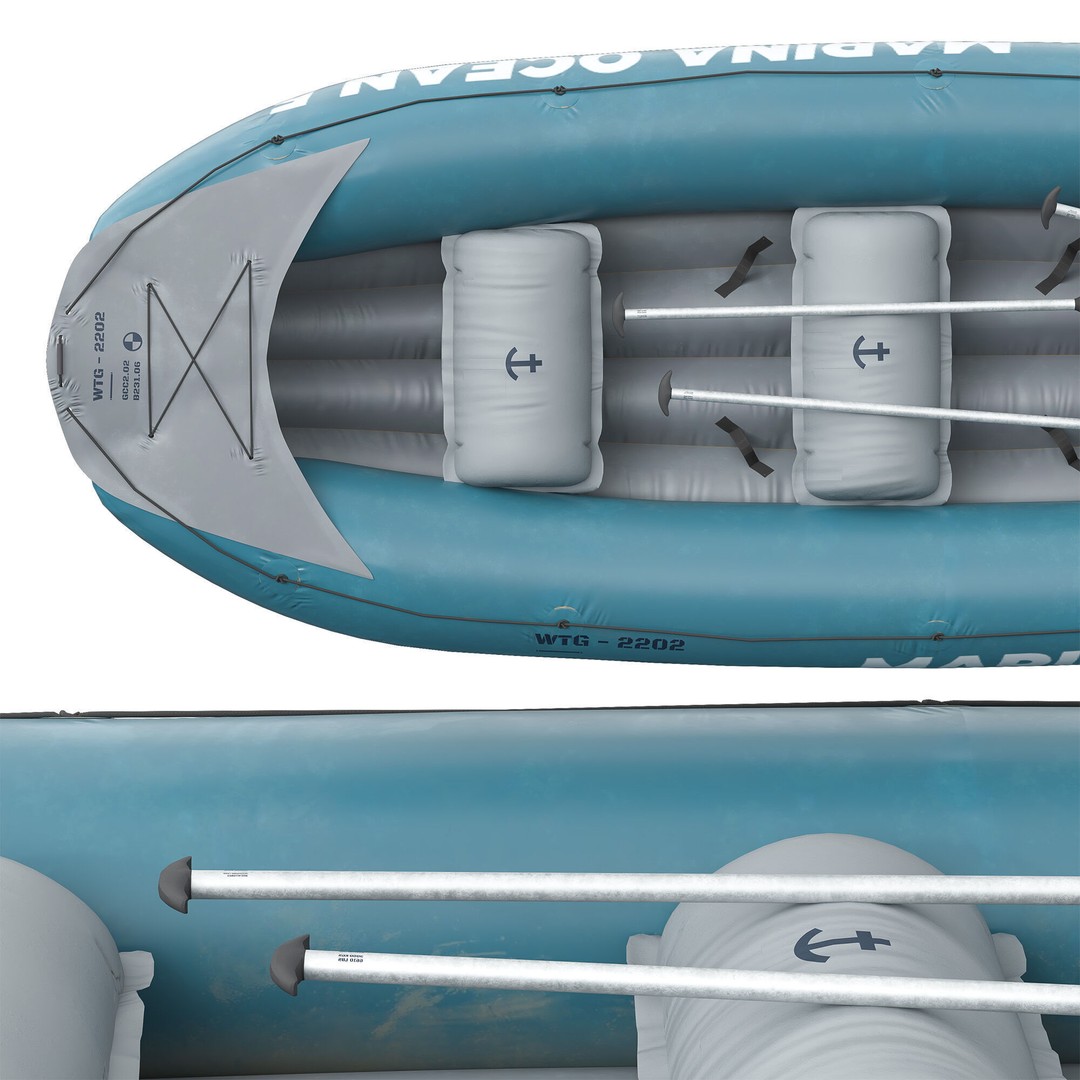 Inflatable Kayak 3D Model – Low Poly PBR Watercraft for Games - View 3