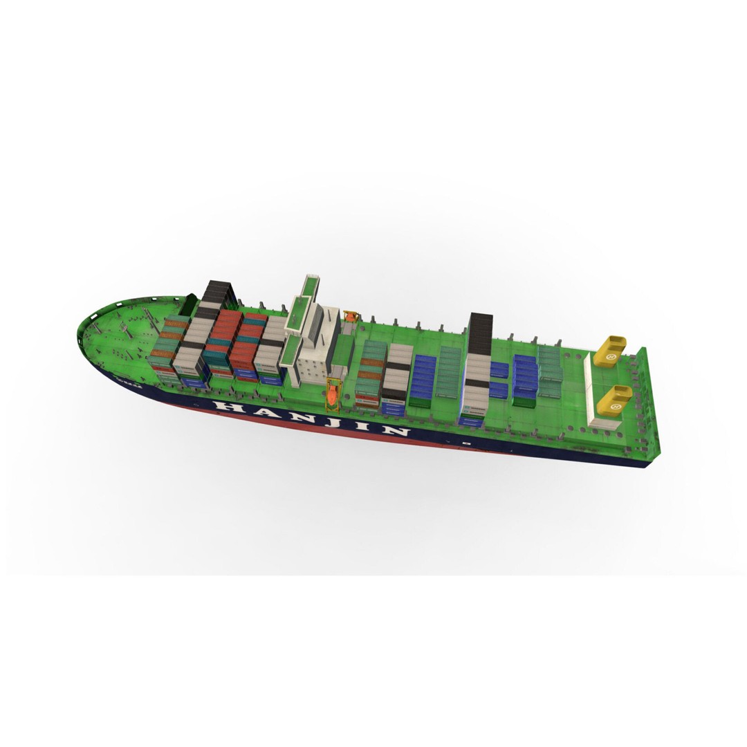 Cargo Ships 3D Model – Low Poly Industrial Watercraft, FBX - View 11