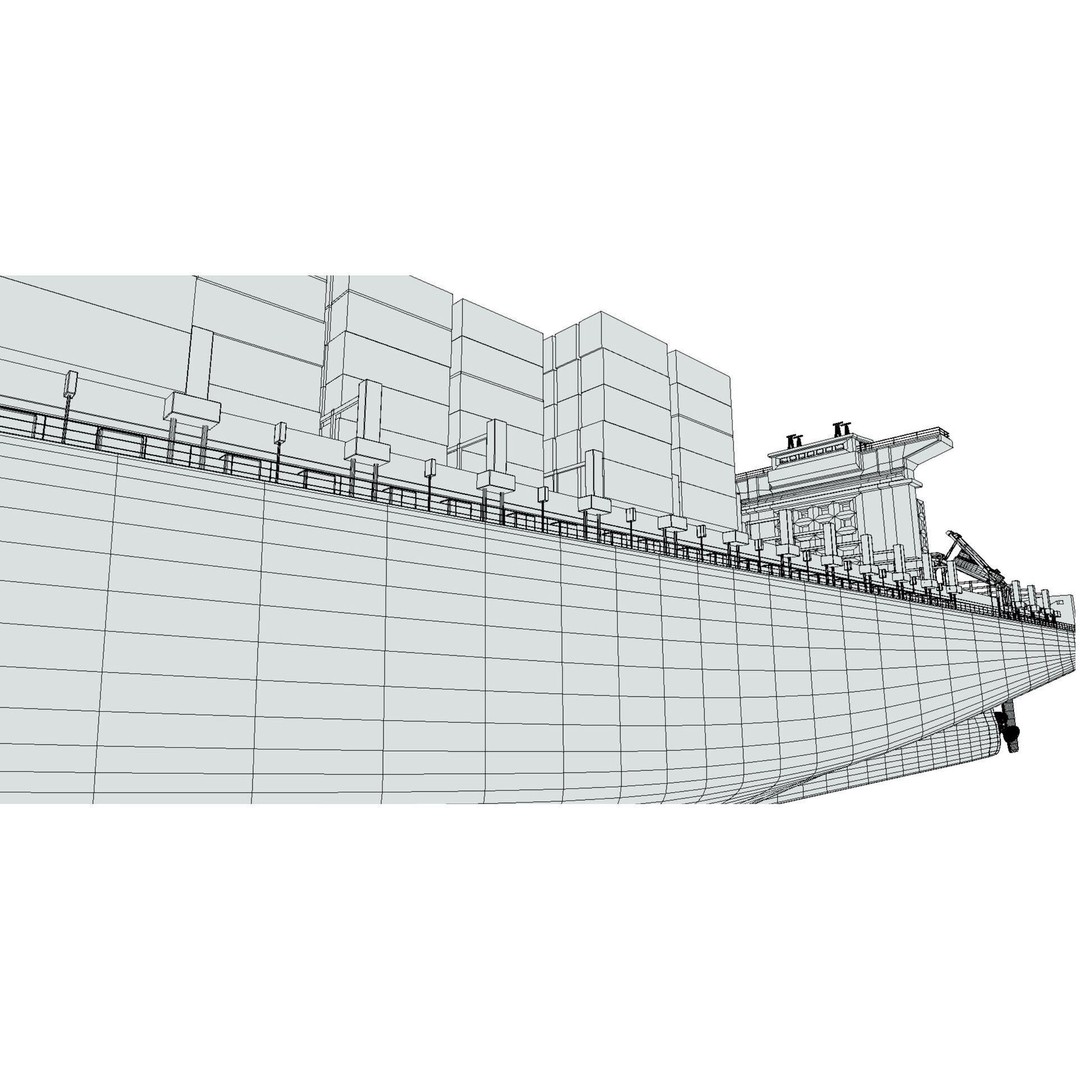 Cargo Ships 3D Model – Low Poly Industrial Watercraft, FBX - View 15