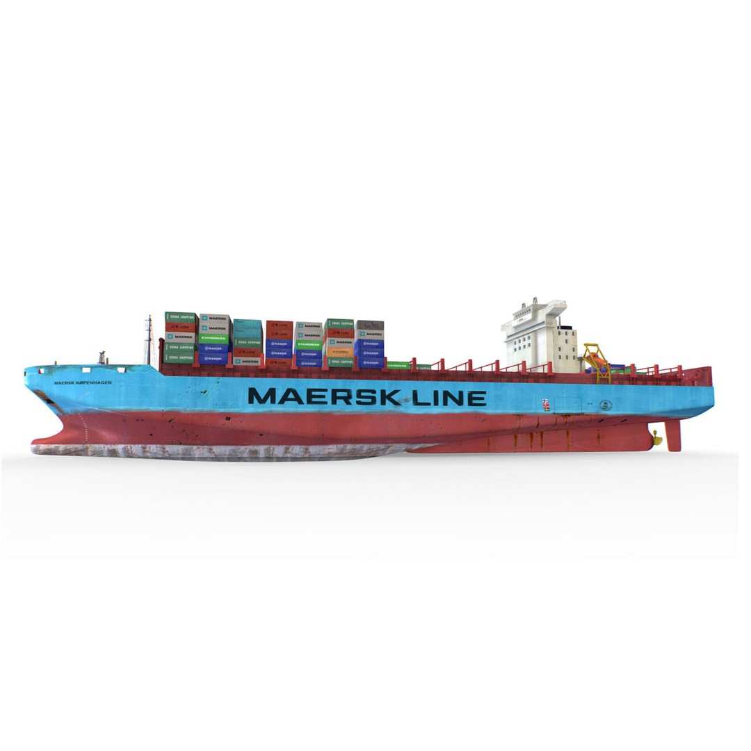 Cargo Ships 3D Model – Low Poly Industrial Watercraft, FBX - View 4