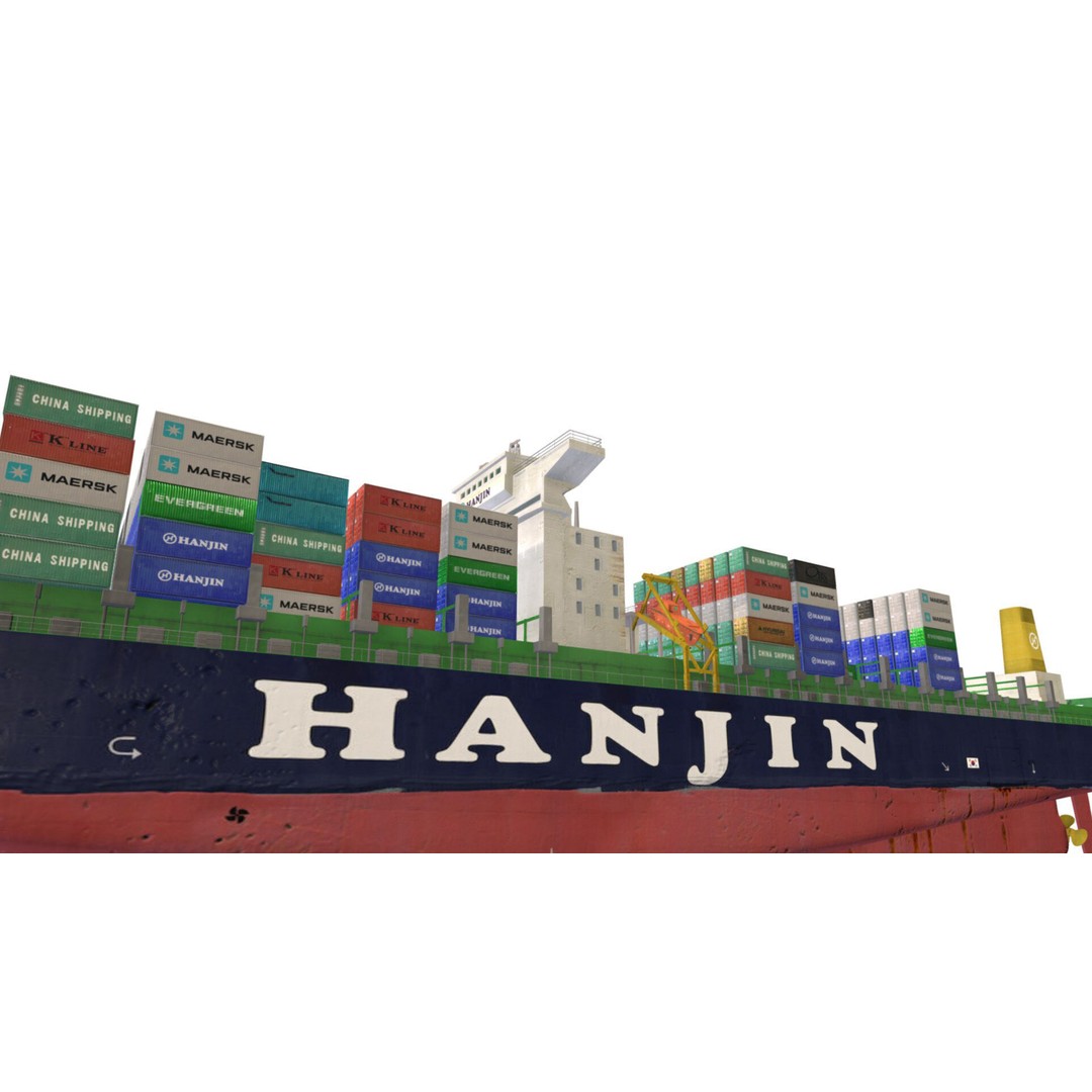 Cargo Ships 3D Model – Low Poly Industrial Watercraft, FBX - View 8