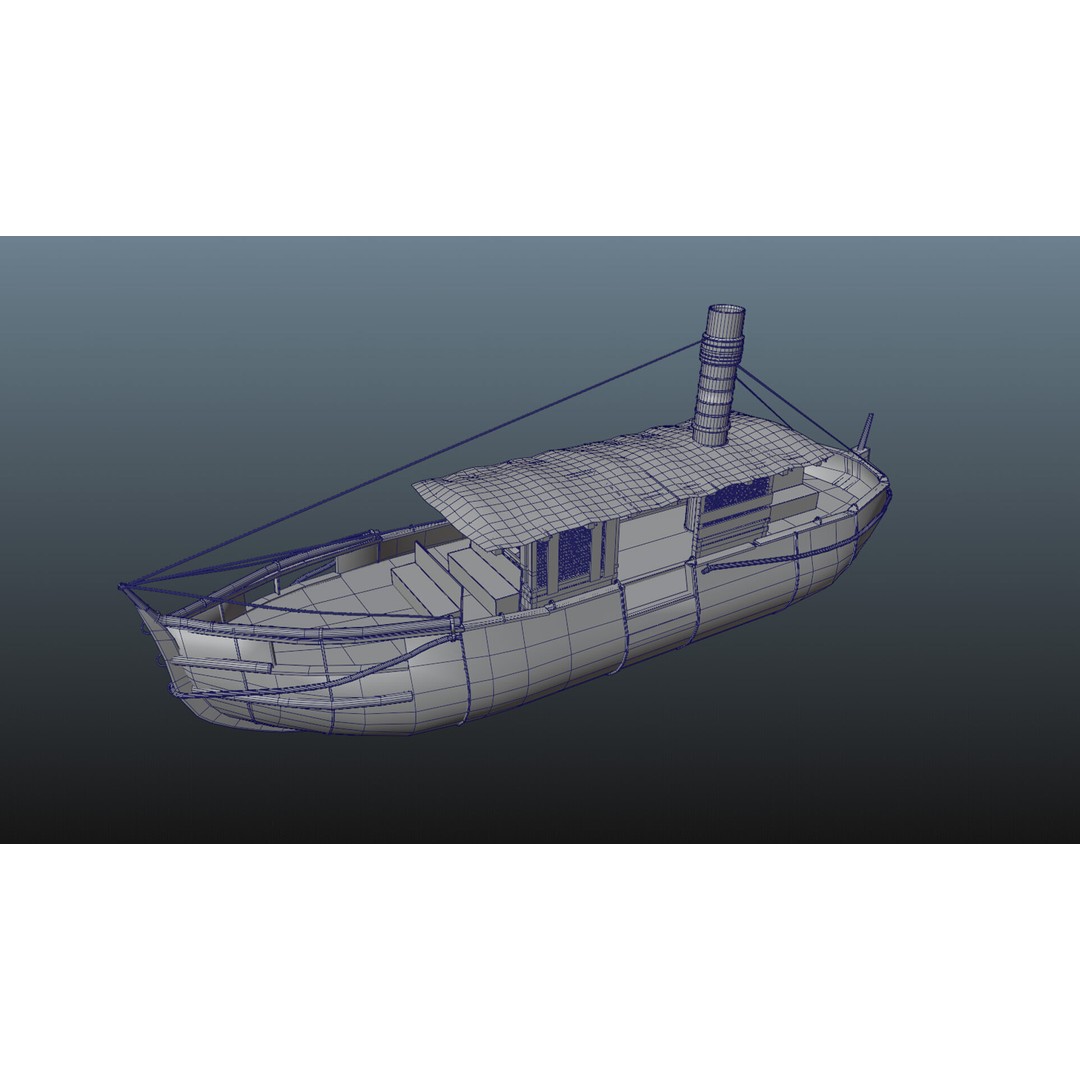 Jungle River Cruise Boat 3D Model – PBR Game-Ready Asset, FBX & OBJ - View 11