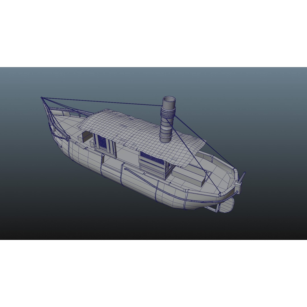 Jungle River Cruise Boat 3D Model – PBR Game-Ready Asset, FBX & OBJ - View 12