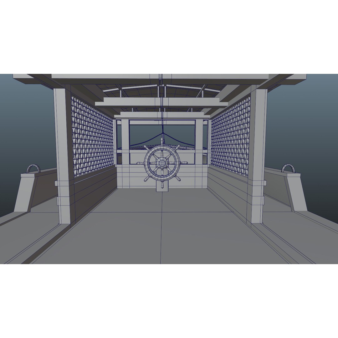 Jungle River Cruise Boat 3D Model – PBR Game-Ready Asset, FBX & OBJ - View 13