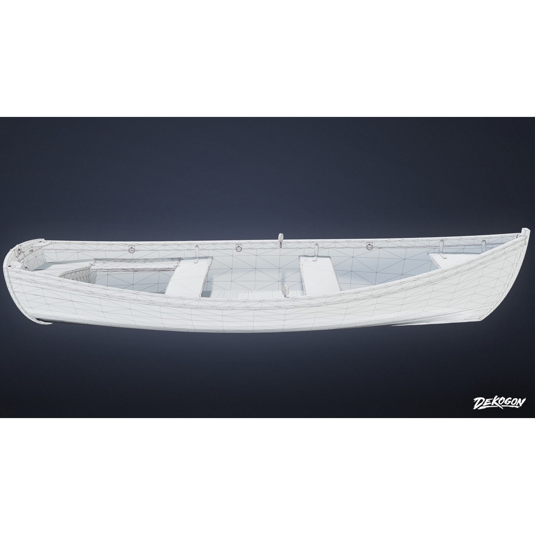 Boat 3D Model – Low Poly Historic Watercraft, FBX Game Asset